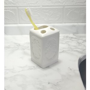 Diş Fırçalık Çiçekli Kare Model Banyo Aksesuarı