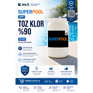 SPP Superpool Superchlor 90 Toz Klor 90 GR 25 KG Havuz Kimyasalı 25 kg