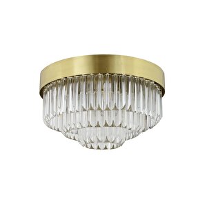 Hanzade Yuvarlak Eskitme  Kristalli, Taşlı Modern Tasarım Kristal Salon Avize