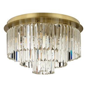 Nilüfer Yuvarlak Eskitme Kristalli Taşlı Modern Tasarım Kristal Salon Avize Eskitme