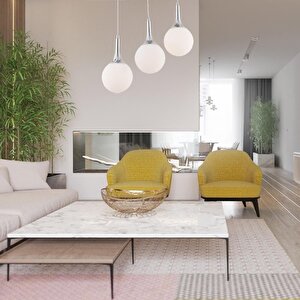 Damla 3 Lü Krom Rengi Sıralı Modern Genç Odası Mutfak Salon Sarkıt Avize