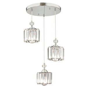 Saka 3 Lü Yuvarlak Sarkıt Krom  Kristalli, Taşlı Modern Tasarım Kristal Salon Sarkıt Avize