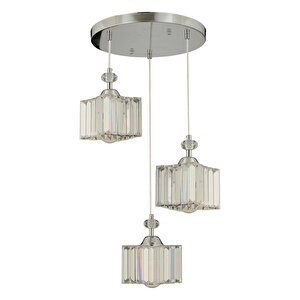 Kuğu 3 Lü Krom  Kristalli, Taşlı Modern Tasarım Kristal Salon Sarkıt Avize Üçlü