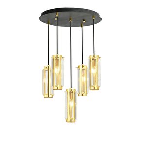 Natali 5li Sarkıt Gold Modern Genç Odası Mutfak Salon Sarkıt Avize Beşli