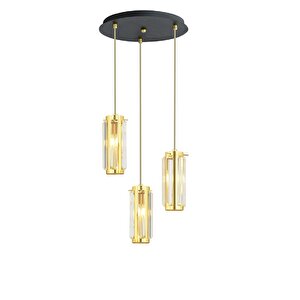 Natali 3lü Sarkıt Gold Modern Genç Odası Mutfak Salon Sarkıt Avize Üçlü