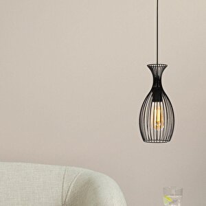 Luti Tekli Telli Siyah Modern Sarkıt Mutfak Salon Sarkıt Avize Siyah
