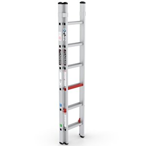 2x6 Basamaklı İki Parçalı Alüminyum Merdiven (ts6040)