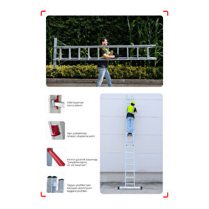 Çağsan 2x6 Basamaklı Duo - İki Parçalı Alüminyum Merdiven Ts6040