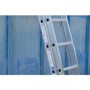 2x8 Basamaklı İki Parçalı Alüminyum Merdiven (ts6050)