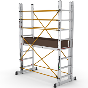 2x8 Basamaklı Polysafe - Çok Amaçlı İskele Merdiven Pl003