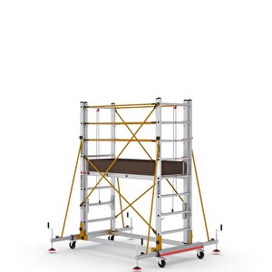 Çağsan 2x8 Basamaklı 4,7 M Çalışma Yüksekliği Telesafe Xln - İki Parçalı Alüminyum İskele S004_xln