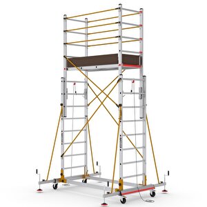Çağsan 2x8 Basamaklı 4,7 M Çalışma Yüksekliği Telesafe Xln - İki Parçalı Alüminyum İskele S004_xln