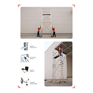 Çağsan 2x11 Basamaklı 6,4 M. Çalışma Yüksekliği Telesafe Xl_fp - İki Parçalı Alüminyum İskele S006_xl_fp