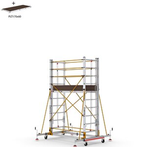 2x10 Basamaklı 5,8 M Çalışma Yüksekliği Telesafe Xln - İki Parçalı Alüminyum İskele S005_xln 2x10 Basamak