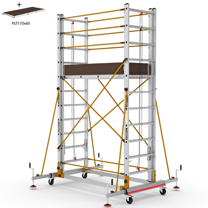 Çağsan 2x11 Basamaklı 6,4 M. Çalışma Yüksekliği Telesafe Xln - İki Parçalı Alüminyum İskele S006_xln