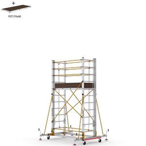 Çağsan 2x11 Basamaklı 6,4 M. Çalışma Yüksekliği Telesafe Xln - İki Parçalı Alüminyum İskele S006_xln