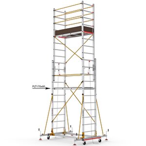 Çağsan 2x11 Basamaklı 6,4 M. Çalışma Yüksekliği Telesafe Xln - İki Parçalı Alüminyum İskele S006_xln