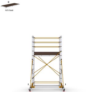 Çağsan 2x11 Basamaklı 6,4 M. Çalışma Yüksekliği Telesafe Xln - İki Parçalı Alüminyum İskele S006_xln