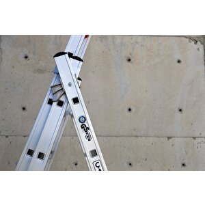 3x10 Basamaklı Üç Parçalı Çok Amaçlı Alüminyum Merdiven (ts190)