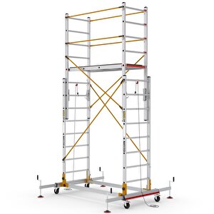 2x8 Basamaklı 4,7 M Çalışma Yüksekliği Telesafe Xl_fp - İki Parçalı Alüminyum İskele S004_xl_fp 2x8  Basamak