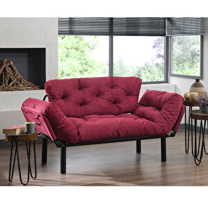 Nitta İkili Kanepe Bordo Bordo