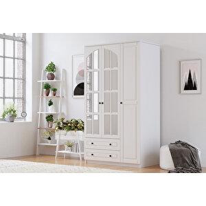 Beyza Country 3 Kapak 2 Çekmeceli Gardırop 210