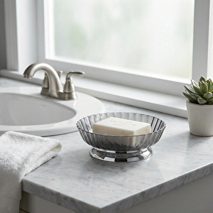 Nely Katı Sabunluk Şeffaf-Siyah