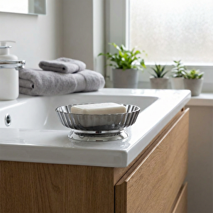 Nely Katı Sabunluk Şeffaf-Siyah