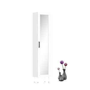 Bny104-beyaz Tek Ayna Kapakli Banyo Dolabi