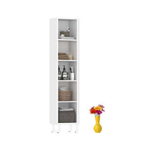 Bny104-beyaz Tek Ayna Kapakli Banyo Dolabi