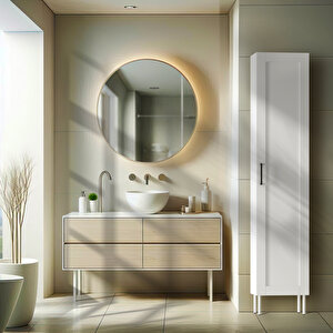 Bny112-beyaz Tek Kapakli Banyo Dolabi