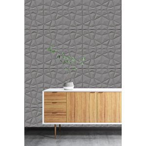 Yeni 70x70cm 0,50M² Antrasit Kendinden Yapışkanlı Piramit Duvar Paneli Köpük dia3