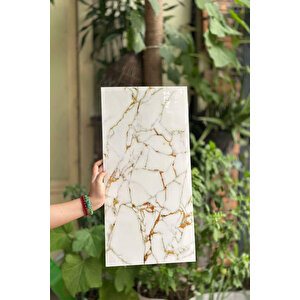 30x60 Cm Gold Damar Mermer Desenli Kendinden Yapışkanlı Mutfak Banyo Wc Kaplama Pvc Panel MR10