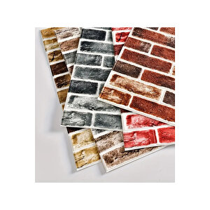 4 Adet, 70x70 Cm 2M² Gri Emboss Dekoratif Kendinden Yapışkanlı Esnek Duvar Kağıdı Kaplama Paneli Köpük -5011