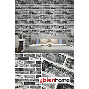 4 Adet, 70x70 Cm 2M² Gri Emboss Dekoratif Kendinden Yapışkanlı Esnek Duvar Kağıdı Kaplama Paneli Köpük -5011