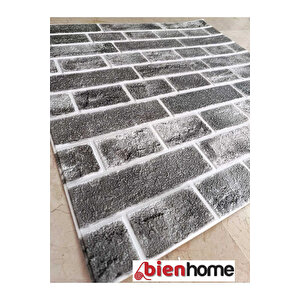 4 Adet, 70x70 Cm 2M² Gri Emboss Dekoratif Kendinden Yapışkanlı Esnek Duvar Kağıdı Kaplama Paneli Köpük -5011