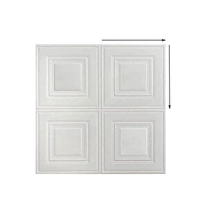 4 Adet, 70x70cm 2M² Beyaz 3d Dekoratif Kendinden Yapışkanlı Köpük Duvar Kaplama Paneli-3150-Tavan Kaplama Köpüğü