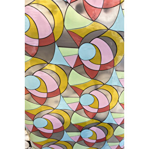 Bien Exclusive (50CM X 2MT), 1 M² Cm Vitray Pencere Desen Şeffaf Yapışkanlı Kaplama Pvc Folyo F-60