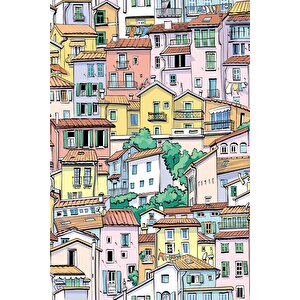 Zümrüt Exclusive 7860 Balat Evleri Desen Duvar Kağıdı 5M2