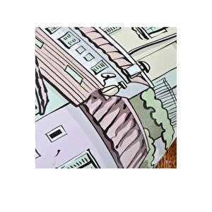 Zümrüt Exclusive 7865 Balat Evleri Desen Duvar Kağıdı 5 M2