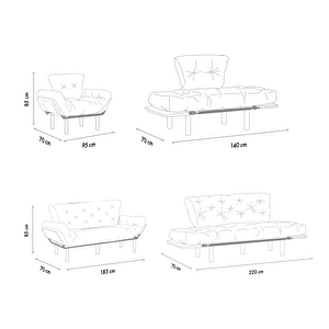 Nitta Koltuk Takımı 3+1 Petrol