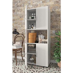 Mobilya 4 Kapılı Orta Bölmeli Çok Amaçlı Dolap