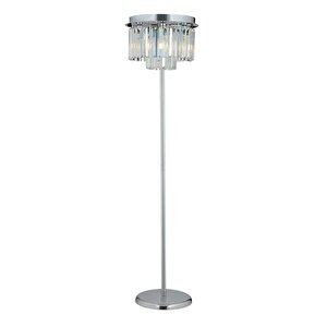 Nilüfer Yuvarlak Krom Kristal Taşlı Modern Tasarım Metal Lambader