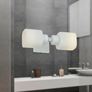 Armin 2li Beyaz Duvar Lambası Ayna Üstü-yanı Modern Banyo Aplik