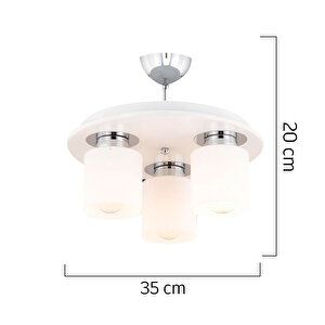Atlas 3 Lü Yuvarlak Beyaz Modern Genç Odası Mutfak- Banyo Mutfak Salon Spot Avize