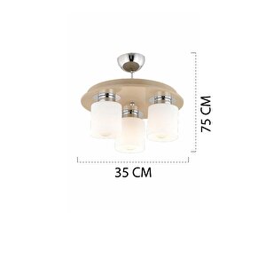 Atlas 3 Lü Yuvarlak Kahve Modern Genç Odası Mutfak- Banyo Mutfak Salon Spot Avize