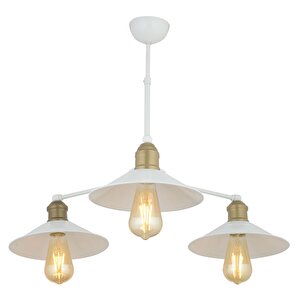 Yanko 3 Lü Beyaz Eskitme Aşağı Bakar Modern Sarkıt Genç Odasıyatak Odası Salon Avize