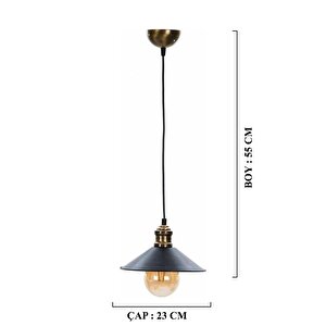 Gönen Tekli Siyah Modern Retro Sarkıt Mutfak Retro Salon Avize