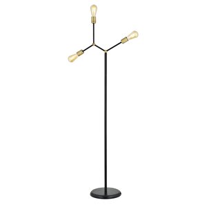 Hugo 3 Lü Siyah Eskitme Modern Tasarım Retro Metal Lambader