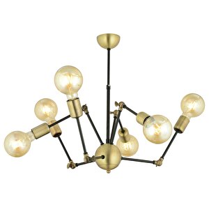 Dorlan 6 Lı Eskitme Siyah Modern Genç Odası Yatak Odası Retro Salon Avize